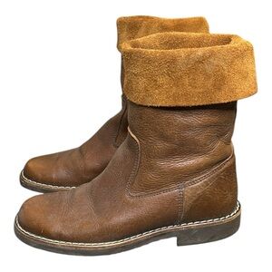 Roots Roll Over Boot 100% Italian Vintage Tribe Leather Women Size 7.5